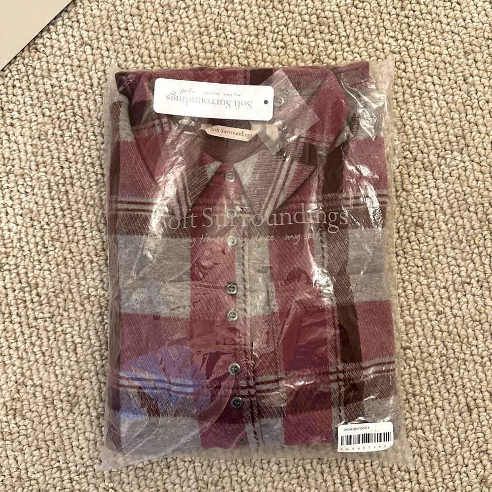 NWT Mad About Plaid Soft Surroundings Tunic